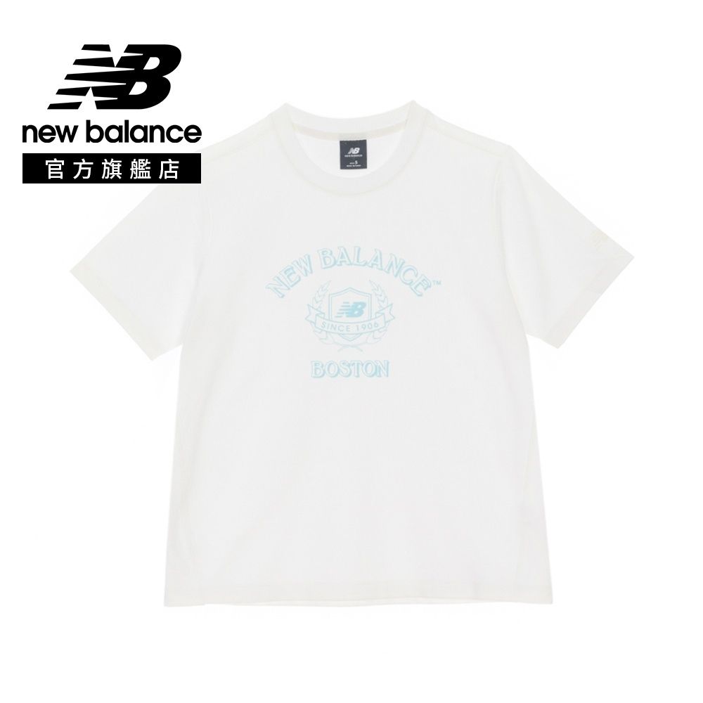 【New Balance】圓領短袖上衣_女性_米杏色_WT61U0F7CIC