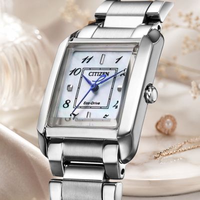 CITIZEN 星辰 L系列 光動能 方形 優雅腕錶 EW5600-87D 禮物