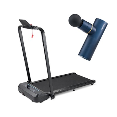 輝葉 2in1平板跑步機+miniV 3專業勁化版智能按摩槍 (HY-20611+HY-10506)