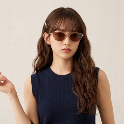 【COACH】貓眼金屬抗UV太陽眼鏡(HC7196D-9407/3)