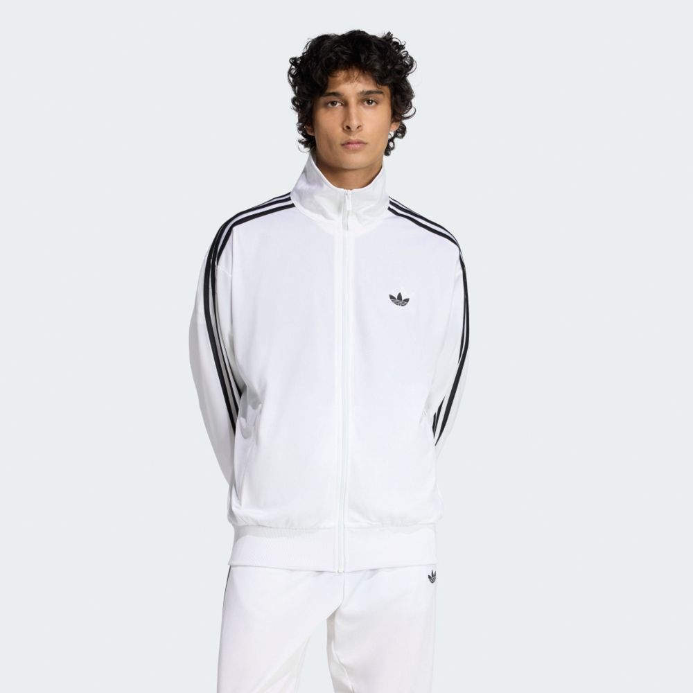 Adidas 愛迪達Firebird Tt KD8308 男立領外套運動外套休閒穿搭白黑亞版