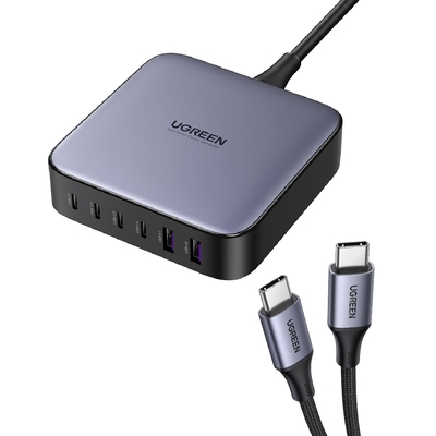 綠聯 200W GaN 氮化鎵 4C2A 六孔 快充充電器