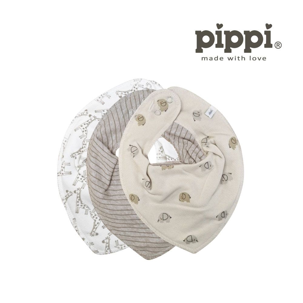 Brands4kids 微笑動物圍兜兜3件組_Pippi系列