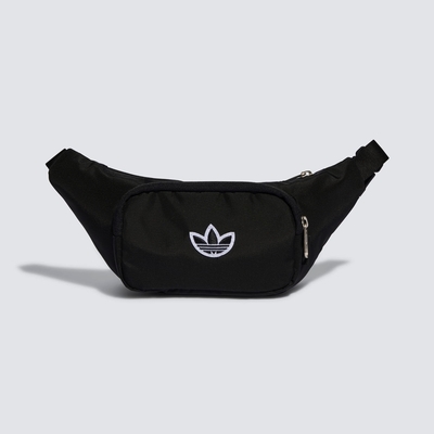 ADIDAS ORIGINALS 愛迪達 阿迪達斯 三葉草 腰包-黑色 PE WAISTBAG-IJ5007