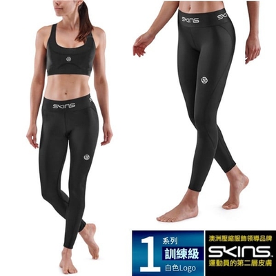 【SKINS】女 1系列訓練級壓縮長褲.緊身彈力褲.運動壓力褲 SO4010119 黑