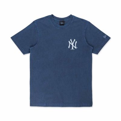 NEW ERA 男女 短袖上衣 LEAGUE WASHED COTTON 紐約洋基 海邊藍 NE14500136