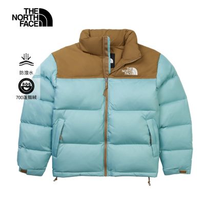 【The North Face 官方旗艦】北面經典1996男款藍色DWR防潑水羽絨外套｜3C8DE09 700蓬鬆度