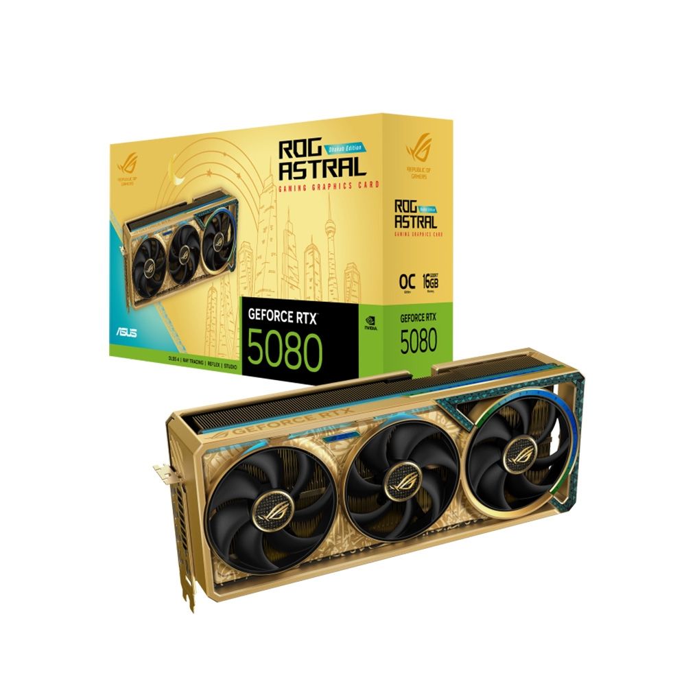 華碩ROG-ASTRAL-RTX5080-O16G-DHAHAB-CORE【燦金版】顯示卡(組合包A