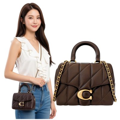 COACH TABBY 楓木色衍縫翻蓋手提/斜背包