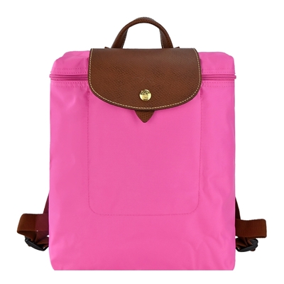 LONGCHAMP LE PLIAGE系列再生尼龍摺疊後背包(中/糖果粉)