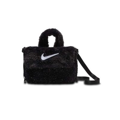 Nike 人造皮草斜背包 (1L) 金蔥 斜背包 黑 FZ1329-010 [台灣現貨]