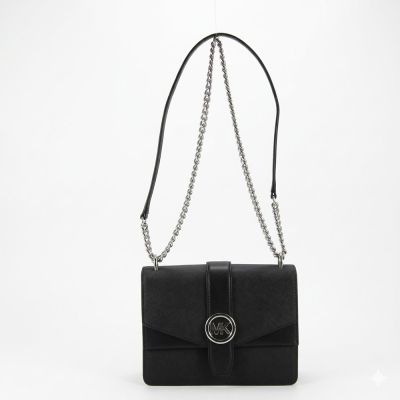 Michael Kors  GREENWICH金屬鍊帶防刮上掀肩背/斜背包(銀35S5SGRC1L)