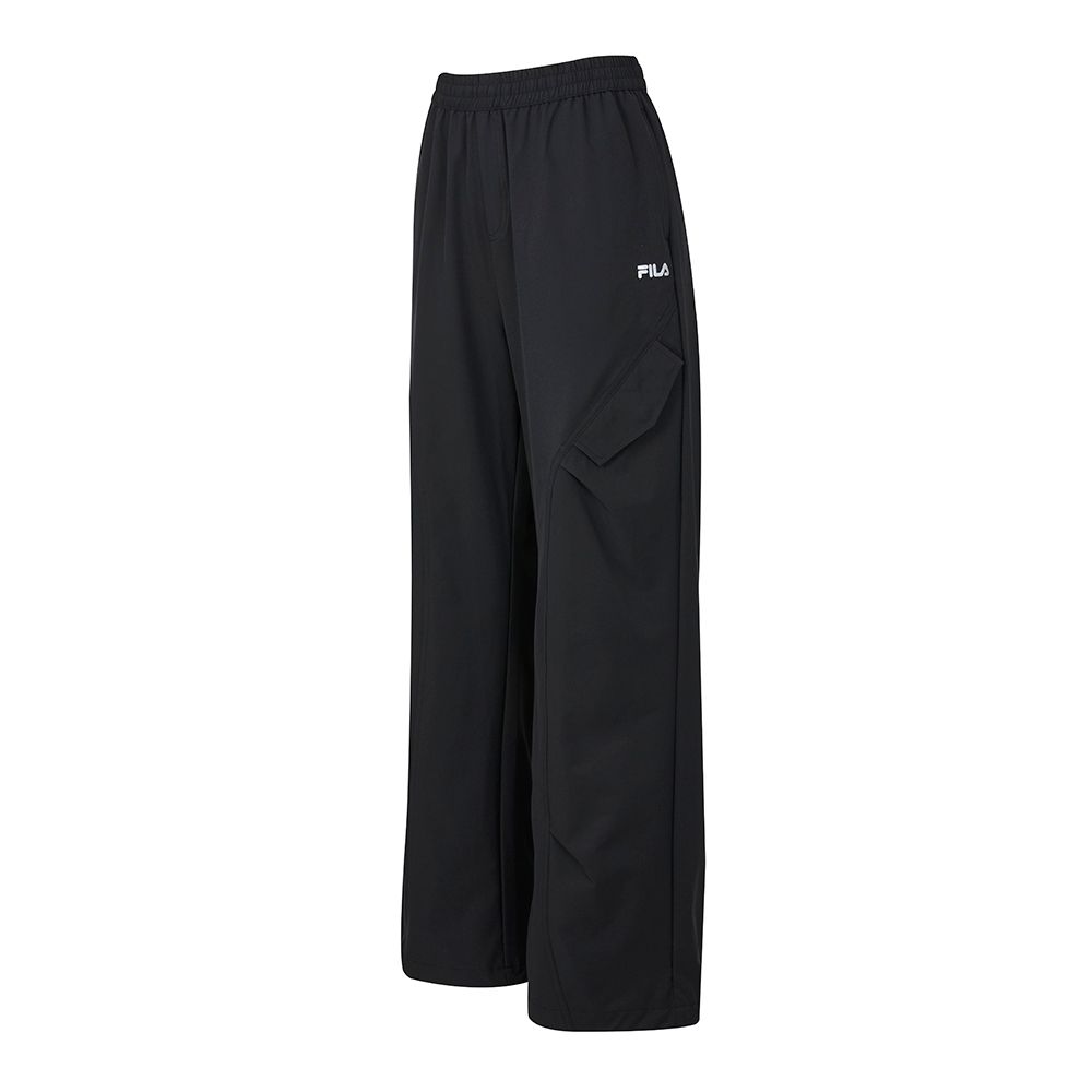 FILA 女平織長褲-黑色 5PNA-5330-BK