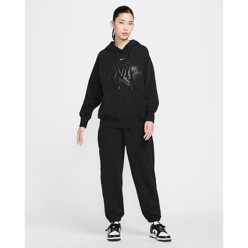 NIKE 耐吉女連帽上衣-黑色AS W NSW PHNX FLC OS PO HD GCE-HQ4869010