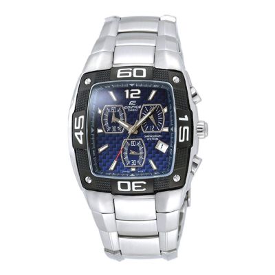 CASIO EDIFICE系列 時尚三眼賽車錶-藍-EF-515D-2AVDF