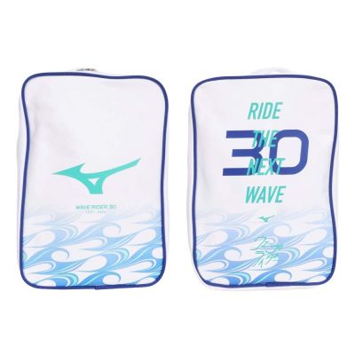 MIZUNO RIDER 30 紀念鞋袋-裝備袋 手提 手拿 33TMD50382 白藍綠