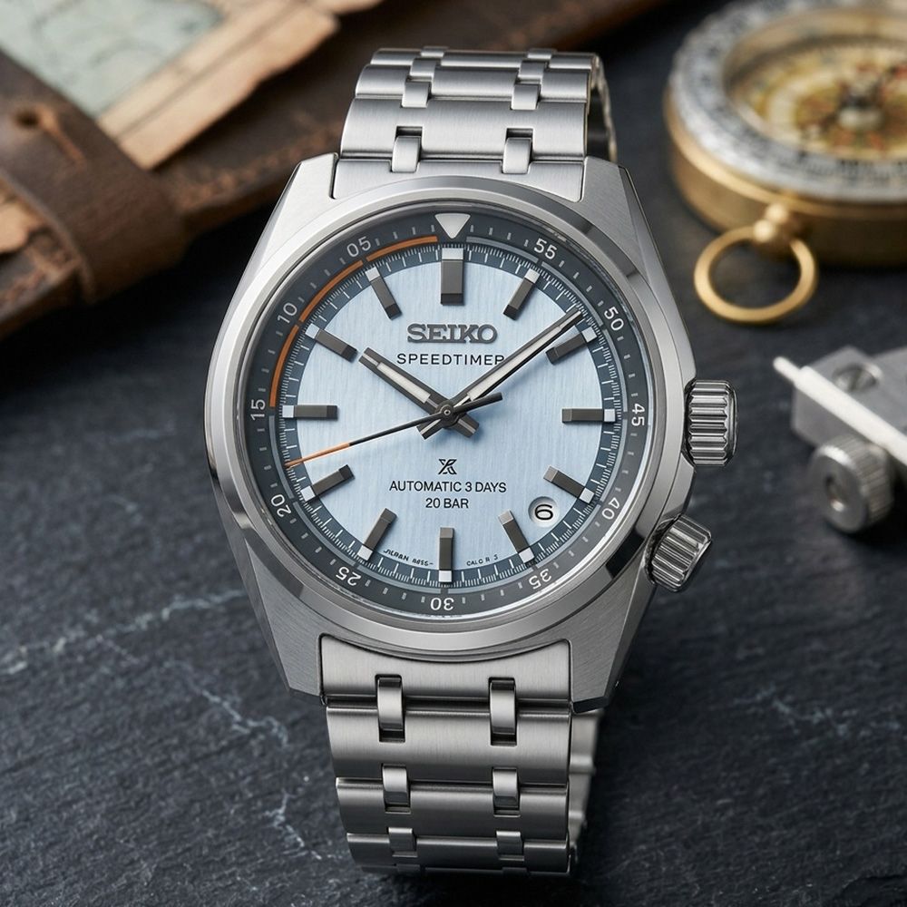 SEIKO 精工 Prospex Speedtimer 三日鍊 70年代復古機械錶 開學購物季 送禮首選-39.5mm(HBC003/6R55-00L0B)_SK045