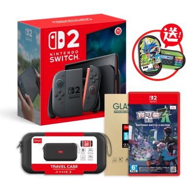 任天堂 Switch 2 賽車同捆主機組(台灣公司貨) +NS2 寶可夢傳說Z-A 遊戲 附收納包+保護貼 贈(實體特點)