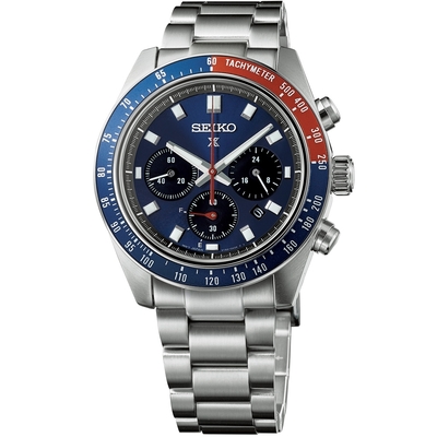SEIKO 精工 Prospex SPEEDTIMER 熊貓錶 時尚三眼太陽能計時腕錶-男錶(SSC913P1)41.4mm