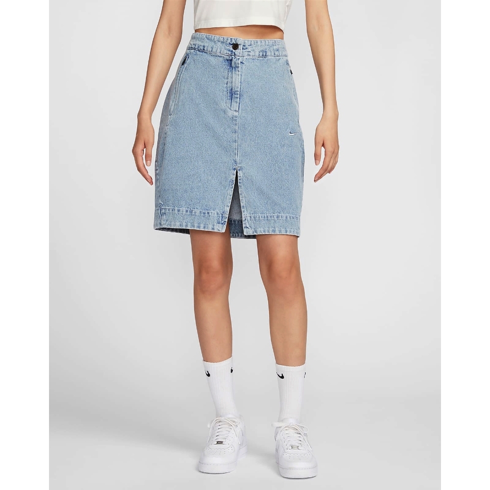 NIKE 耐吉 女短裙-藍色 AS W NSW SKIRT DENIM GCEL-HQ1472410