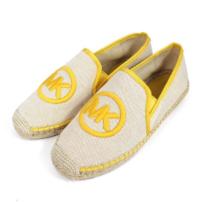 MICHAEL KORS Hastings 大圓標MK Logo草編漁夫鞋(雛菊黃)