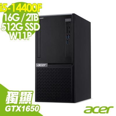 Acer 宏碁 VH3760T 桌上型電腦 (i5-14400F/16G/2TB+512G SSD/GTX1650-4G/500W/W11P)