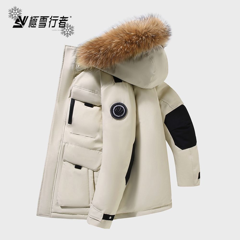 [極雪行者]外貿品SW-205加拿大四爪防水風雪15000mm石墨烯熱防寒戶外男女衝鋒 (米白)