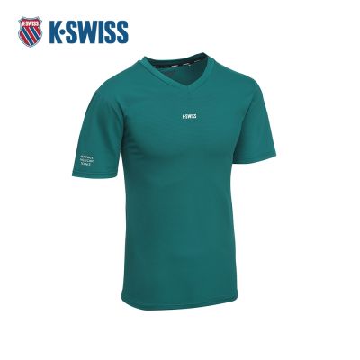 K-SWISS 排汗T恤 26SS PF TEE 12 M 吸濕排汗 短上衣 男短袖上衣 綠色 1013678-487