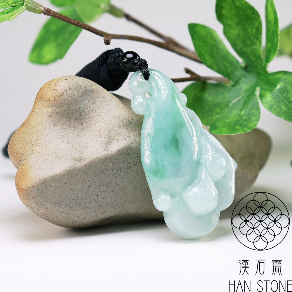 漢石齋】天然翡翠A貨如意玉佩吊墜細糯種飄花(29*51*13mm) | 漢石齋