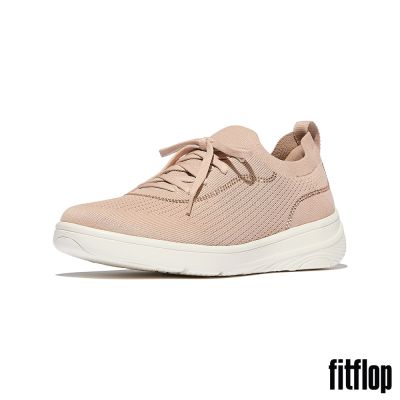 【FitFlop】SUPER-Q 水鑽邊針織繫帶休閒鞋-女(米色)