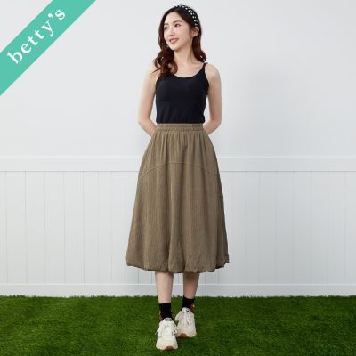 betty’s貝蒂思　彈性鬆緊腰圍長裙(咖啡色)