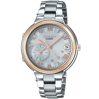 CASIO卡西歐 SHEEN 藍芽智慧手錶-蜜桃金 SHB-200ASG-7A 34mm
