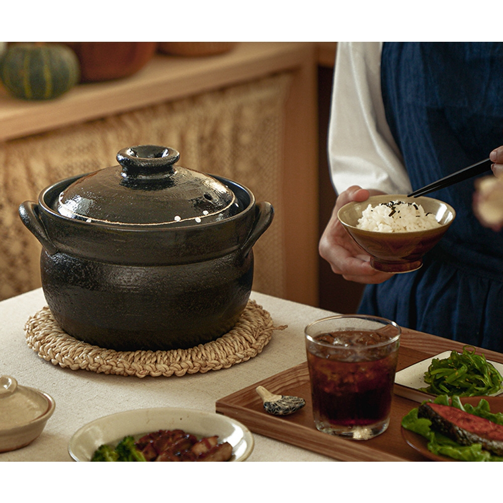 日本利行】日本製二合雙蓋炊飯鍋/陶鍋-小森林款| 塔吉鍋/陶鍋/砂鍋