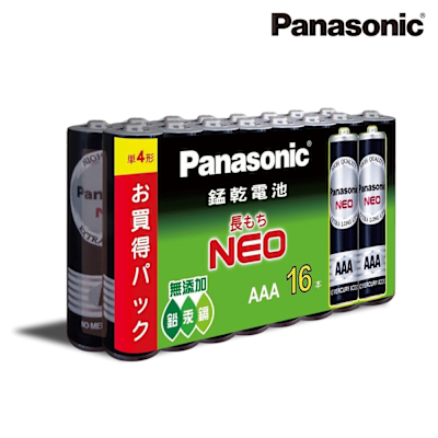 Panasonic NEO 黑色錳乾電池 碳鋅電池4號16入組