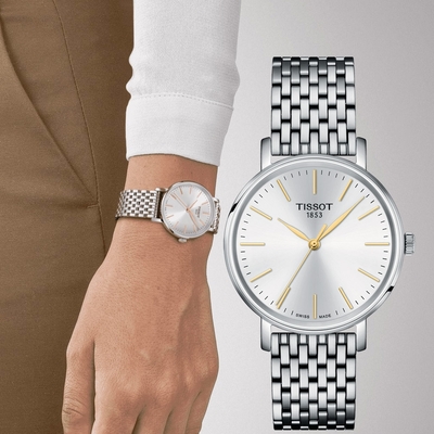 TISSOT 天梭 官方授權 EVERYTIME 經典簡約大三針腕錶-T1432101101101 聖誕節 禮物