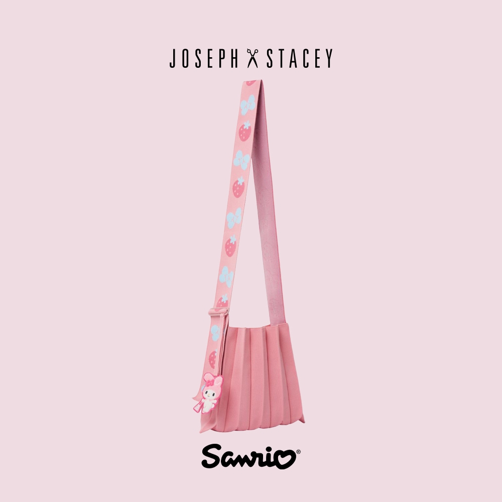 JOSEPH AND STACEY三麗鷗聯名羽翼斜背百褶包-美樂蒂櫻花粉