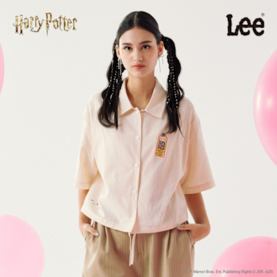 Harry Potter Collection 女款 季節性版型 短袖休閒襯衫 短版抽繩 四色