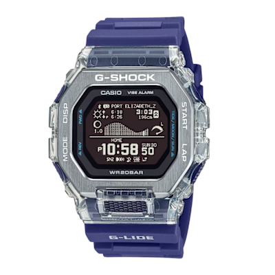 CASIO 卡西歐 G-SHOCK 藍芽 衝浪運動 海洋水藍 雙重材質錶圈 運動系列 GBX-100S-2 46mm