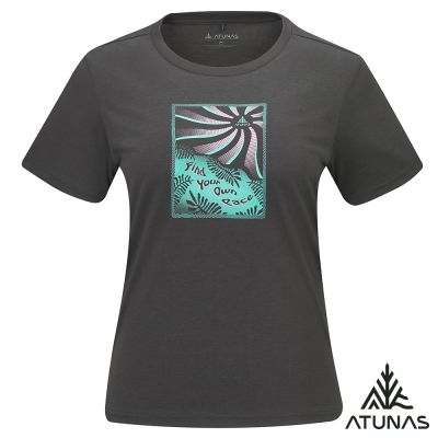 【ATUNAS 歐都納】女款ATUNAS-TEX短袖T恤A2TS2607W深灰/透氣/快乾排汗/夏日百搭