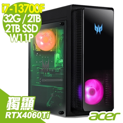 Acer 宏碁 Acer Predator Orion PO3-650 電競電腦 (i7-13700F/32G/2TB+2TB SSD/RTX4060Ti-8G/W11P)