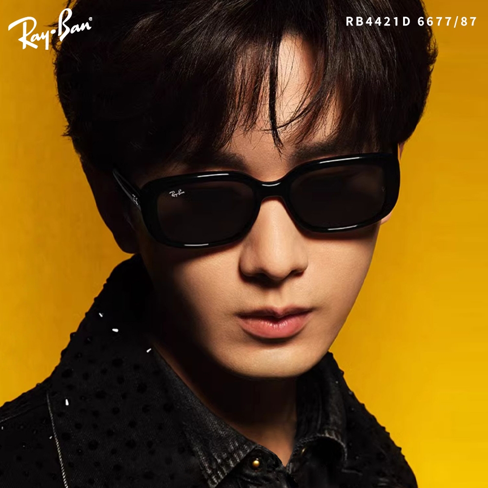 RayBan 雷朋方框太陽眼鏡/黑深灰鏡片#RB4421D 6677/87-56mm | 太陽眼鏡