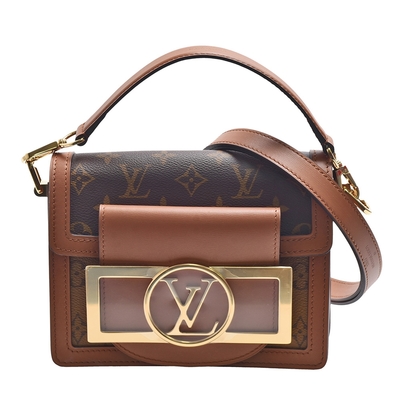 LV Louis Vuitton路易威登 M46537 Mini Dauphine Lock XL Monogram帆布肩/斜背包