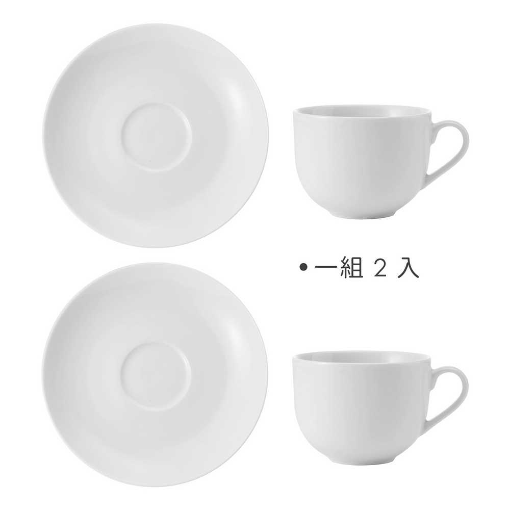 白磁　盃 8点 Mikasa》美國Chalk白瓷杯碟組2入-白220ml-- 咖啡杯下午茶杯英式午茶杯