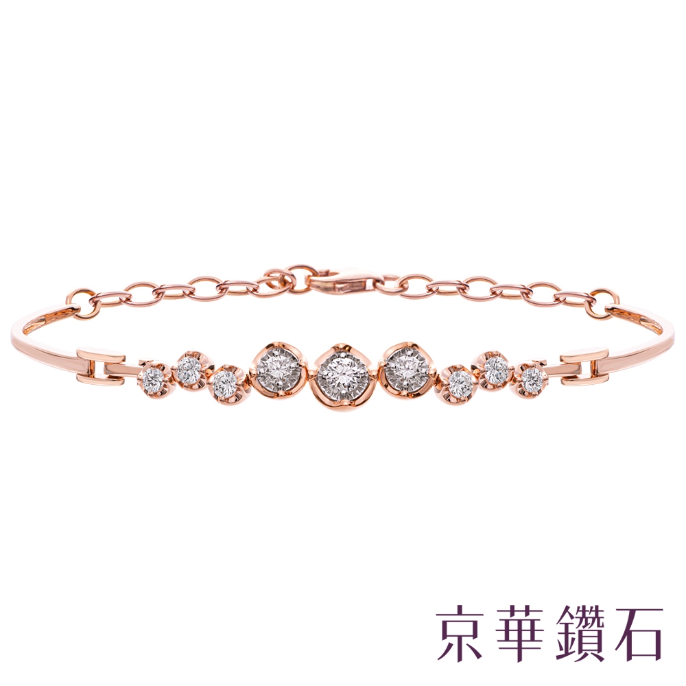 京華鑽石18K金玫瑰金共0.36克拉星夜鑽石手鍊| 更多品牌| Yahoo購物中心