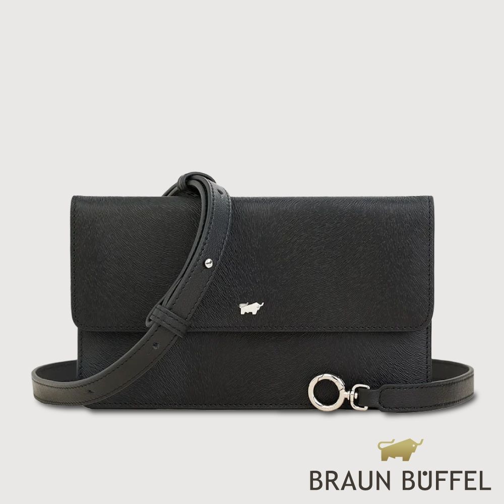 【BRAUN BUFFEL 德國小金牛】台灣總代理 凱瓦 萬用包-黑色/BF860-713-BK