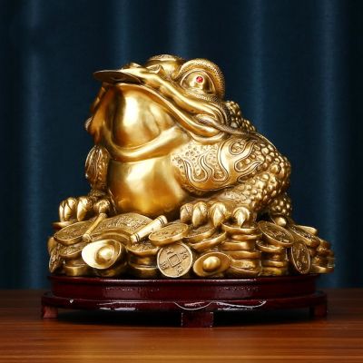 金蟾擺件（大號） 三足金蟾蜍招財鎮宅風水擺件前台收銀裝飾公司店鋪