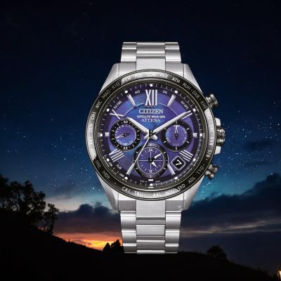 CITIZEN 星辰錶 ATTESA UNITE with BLUE 系列 GPS衛星對時 男錶 手錶 聖誕節 禮物-CC4075-50L