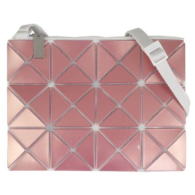 ISSEY MIYAKE 三宅一生 BAOBAO 珍珠粉色三角格3x4小型斜背包