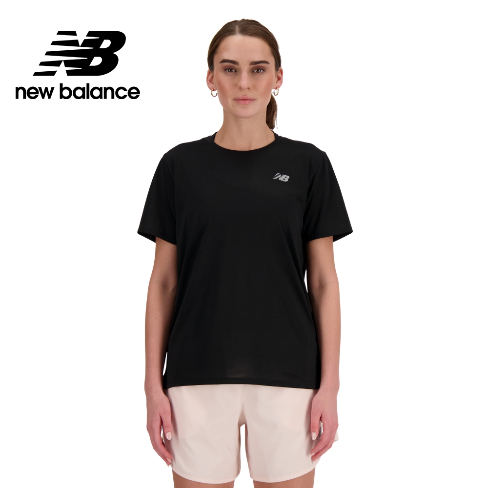 【New Balance】涼感透氣短袖上衣_女性_黑色_WT41222BK