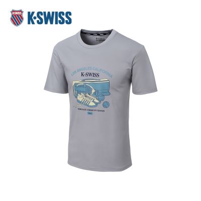 K-SWISS 短袖T恤 26SS TEE 2 M 短上衣 男短袖上衣 灰色 1013683-527